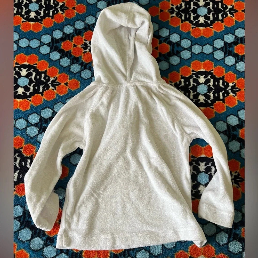 Carters Swim cover up sweater shirt white soft terry